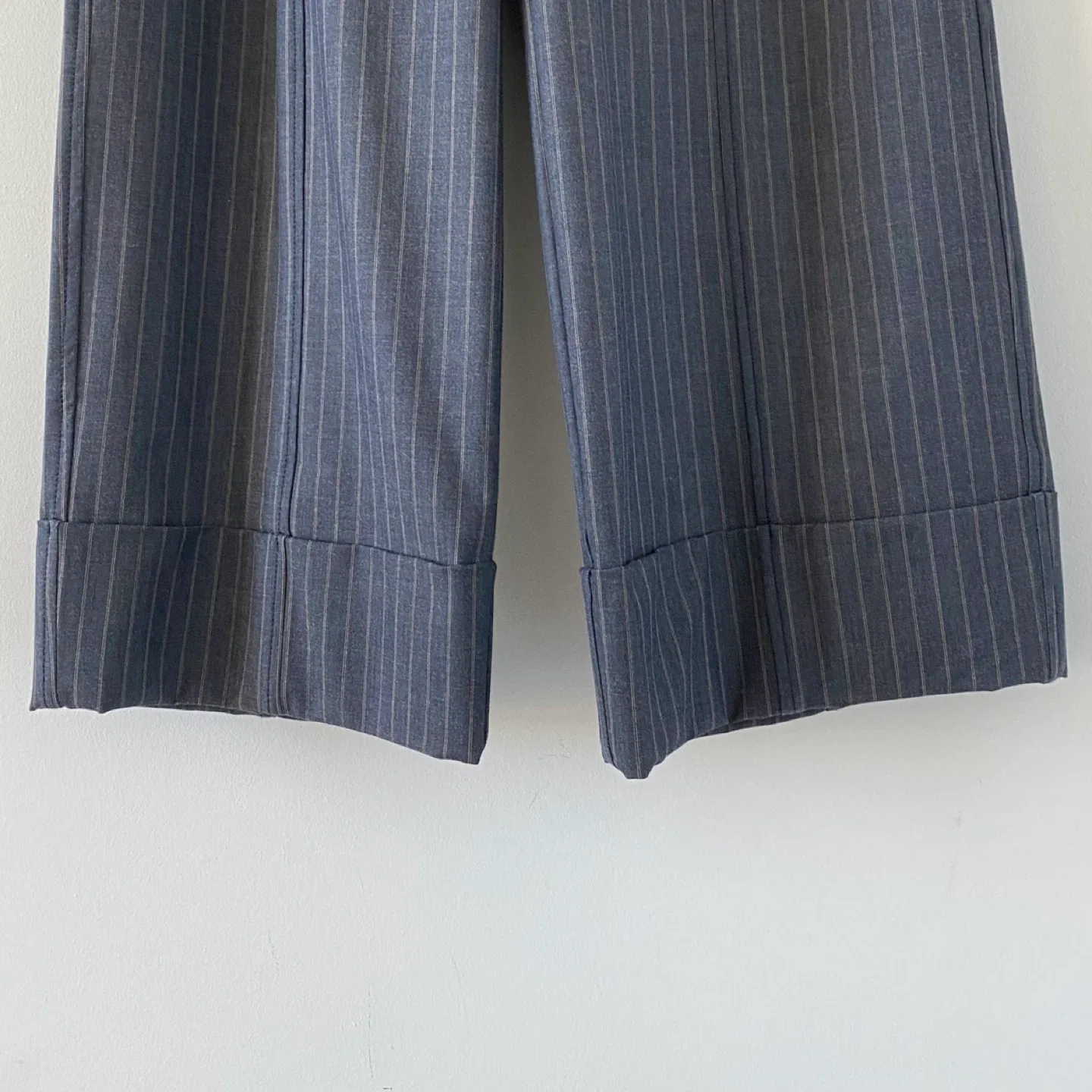 New Ganni Belted Wide Leg Trousers with Cuffs image indicator(6)