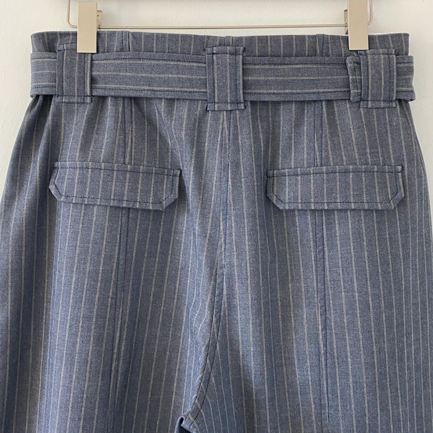 New Ganni Belted Wide Leg Trousers with Cuffs image indicator(4)
