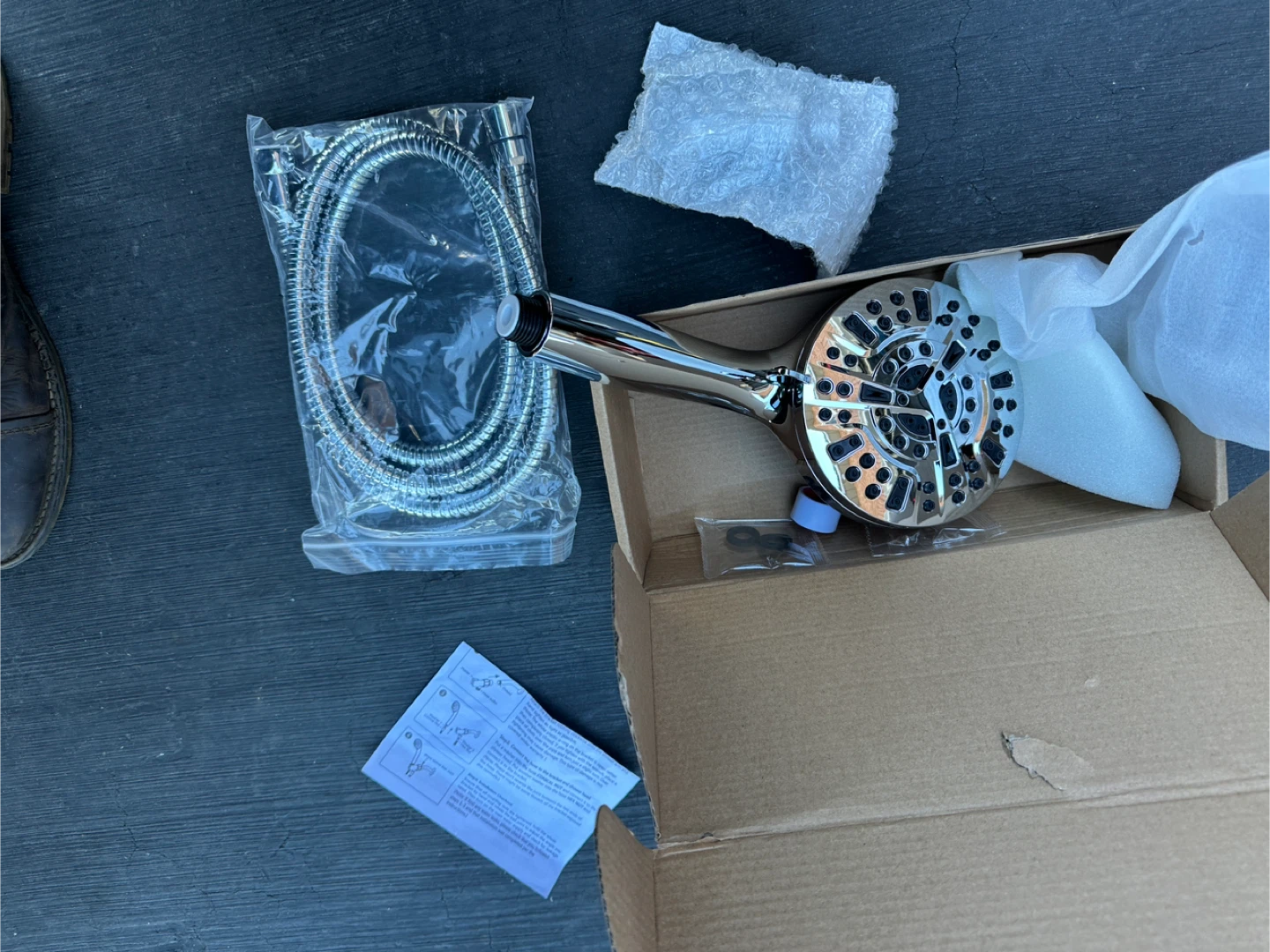 New Shower Head with Hose and Box