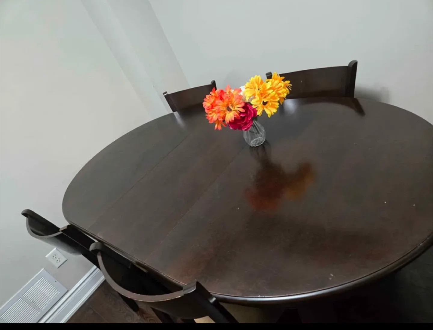 Dark Brown Oval Dining Table with 4 Chairs image indicator(5)