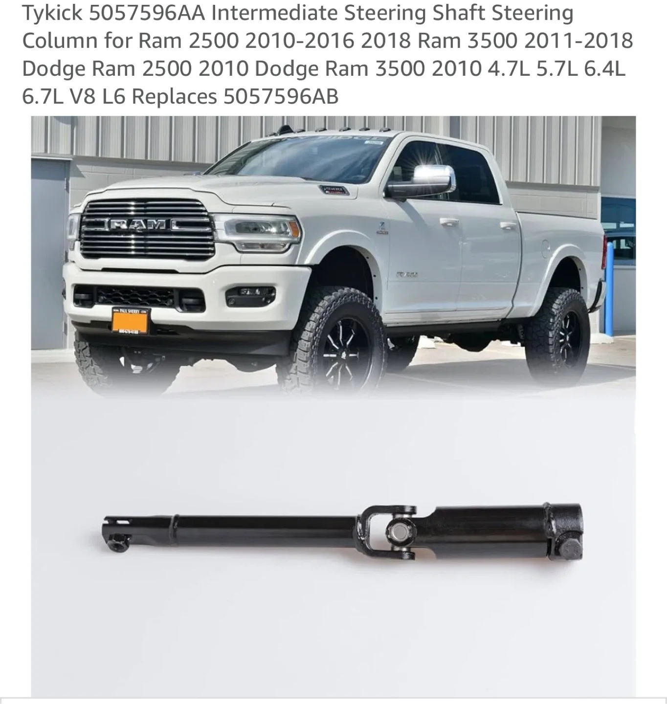 Tykick Steering Shaft for Ram 2500/3500 thumbnail