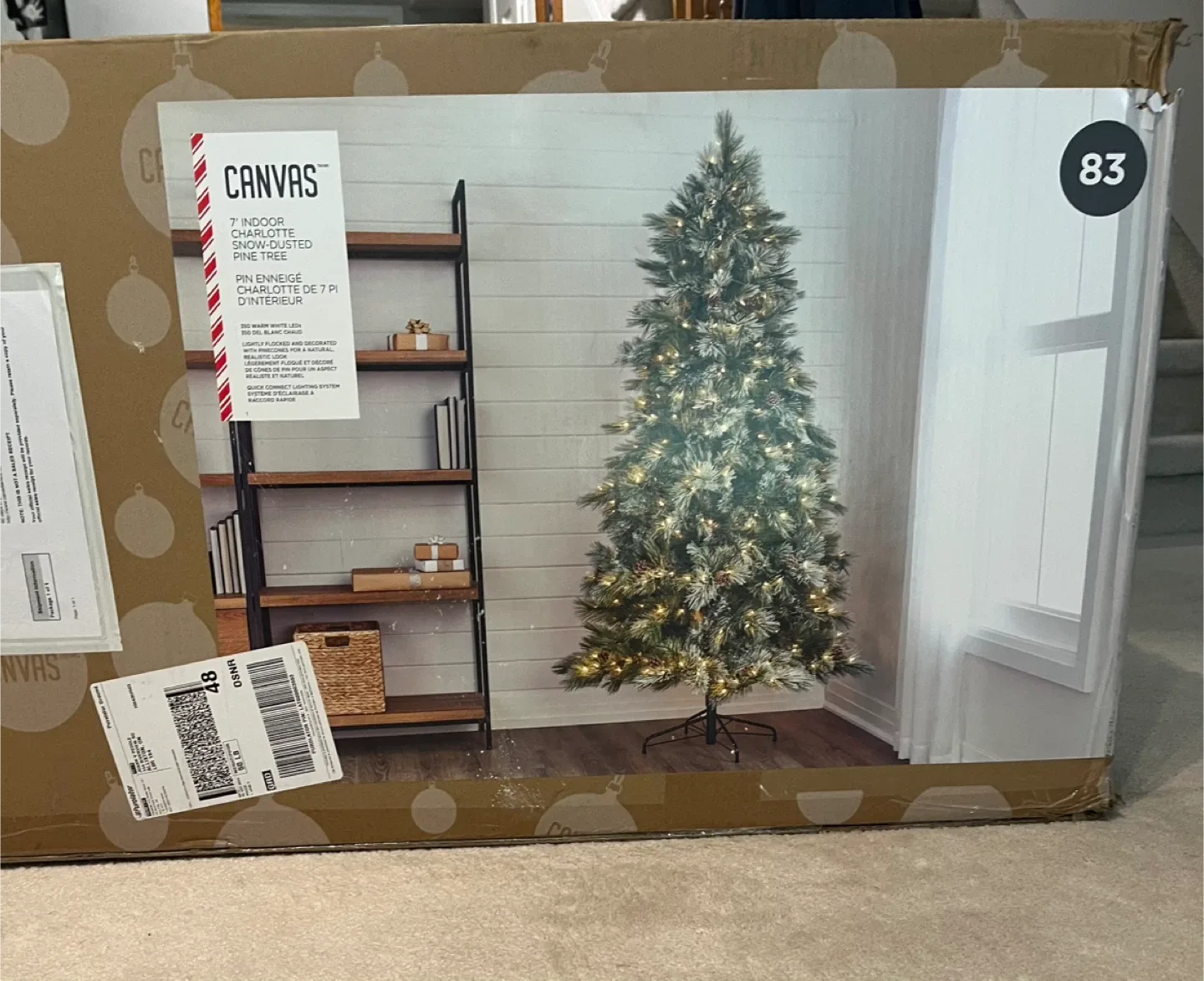 Canvas 7' Indoor Charlotte Snow-Dusted Pine Tree image indicator(2)