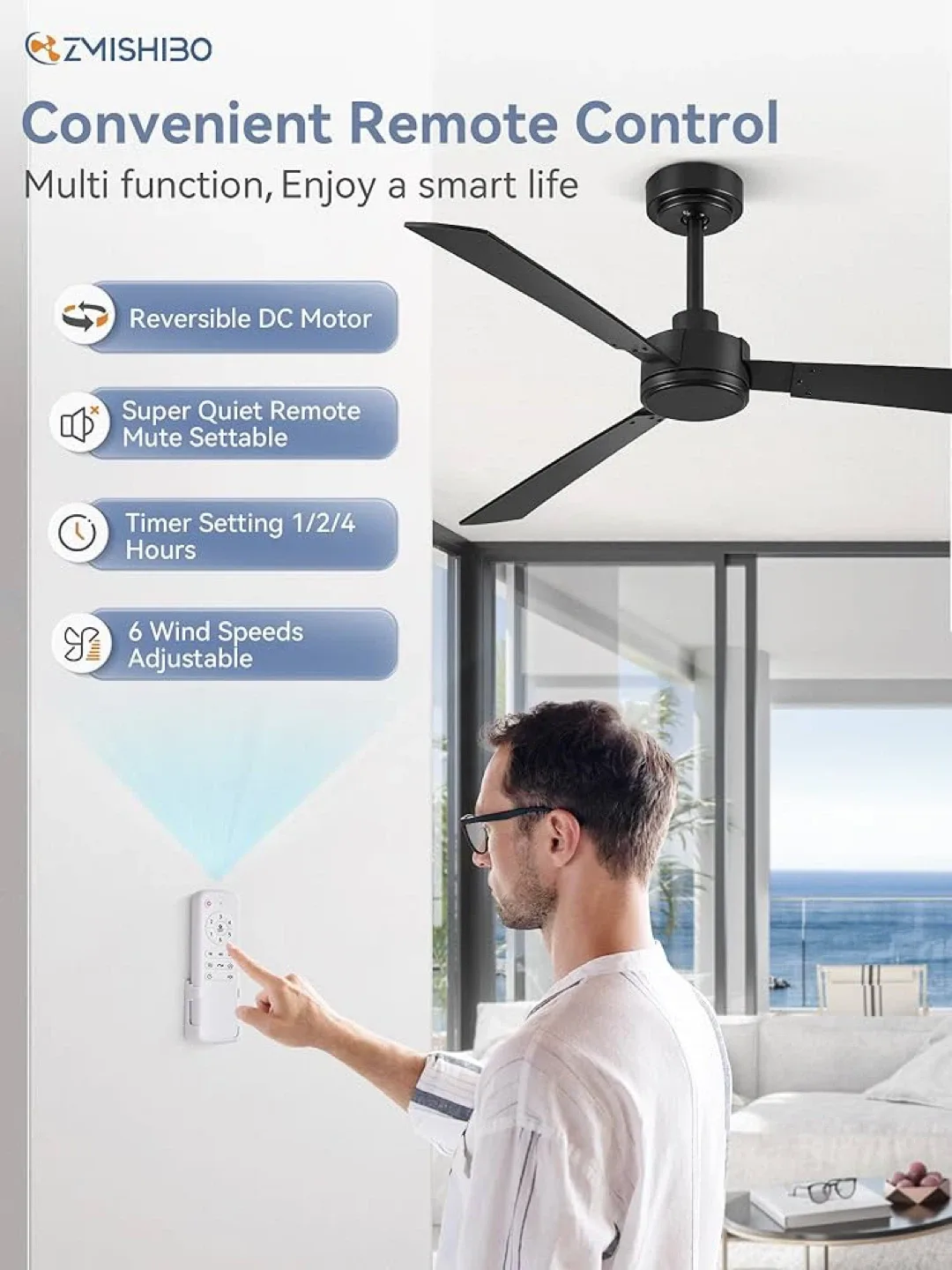 ZMISHIBO 52 Inch Ceiling Fan image indicator(3)