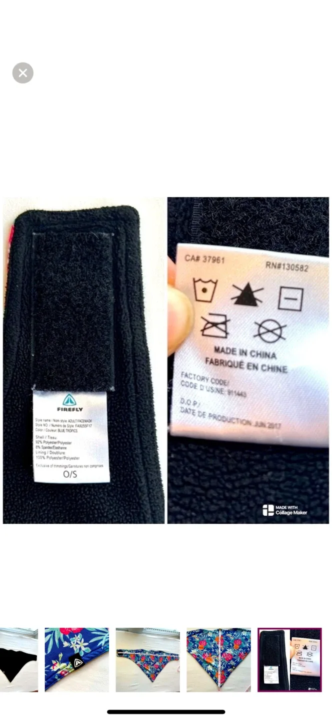 Firefly Floral Fleece Lined Face Mask Scarf image indicator(7)