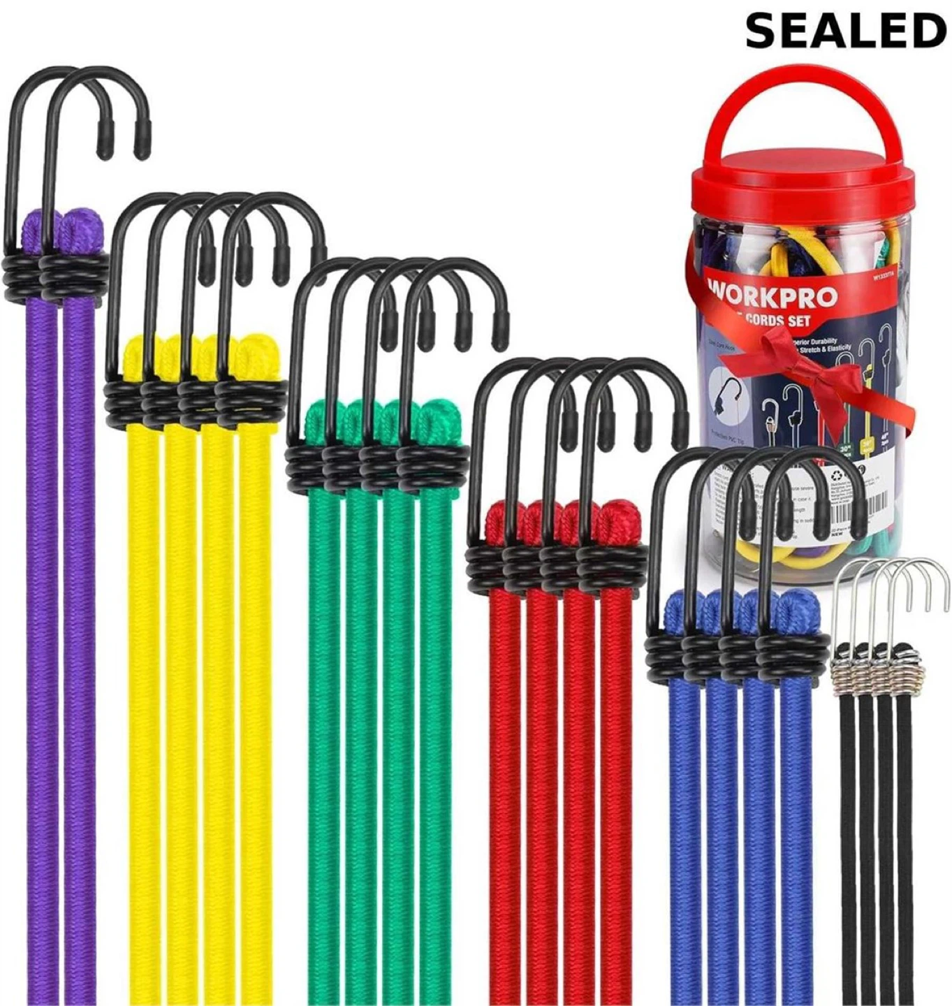 WORKPRO 22-Piece Bungee Cords Set - NEW - photo 2