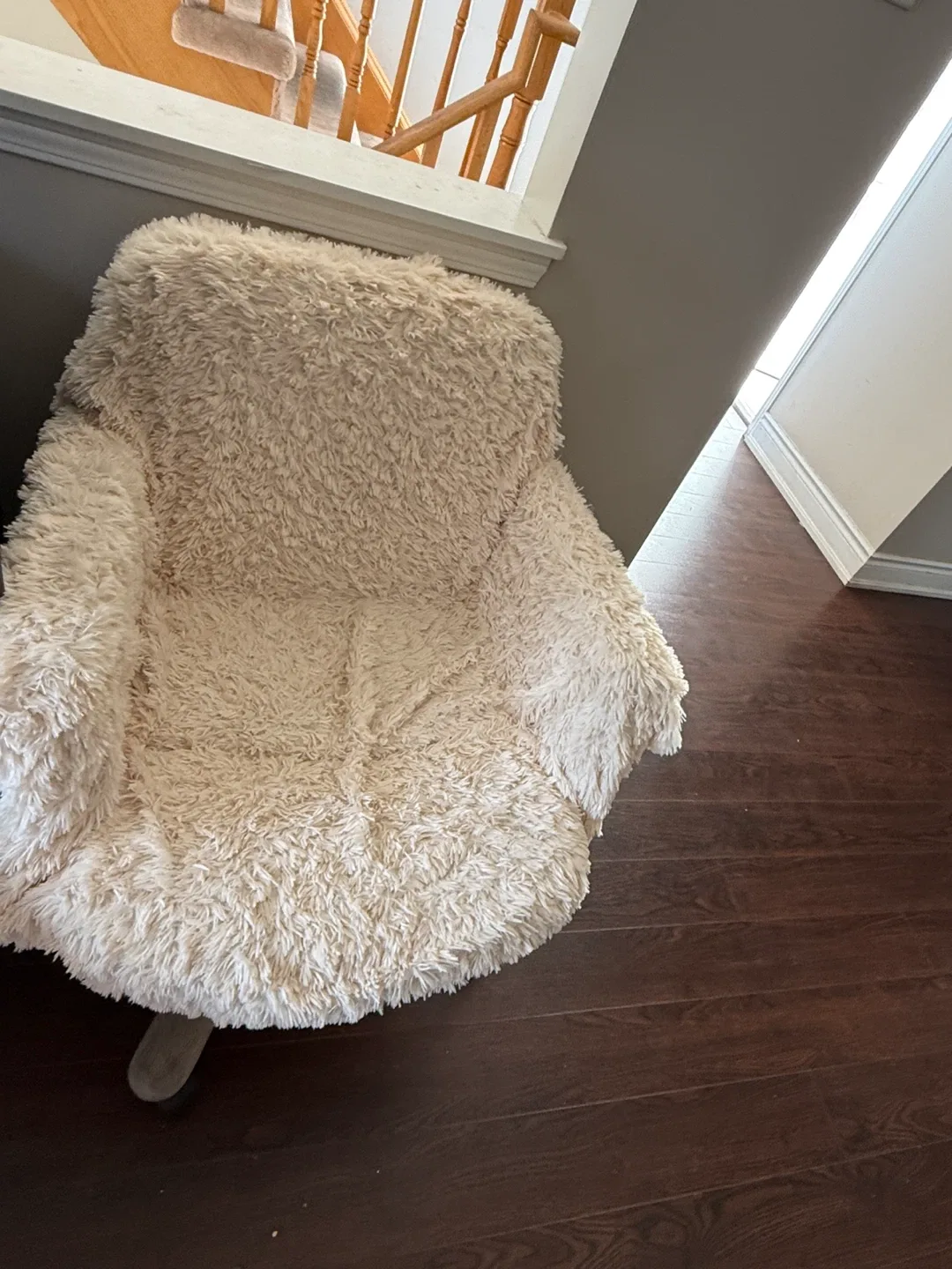 2 Fuzzy Office Chair Cover - Cream image indicator(4)