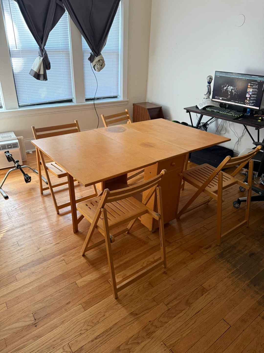 Drop Leaf Dining Table with Chairs