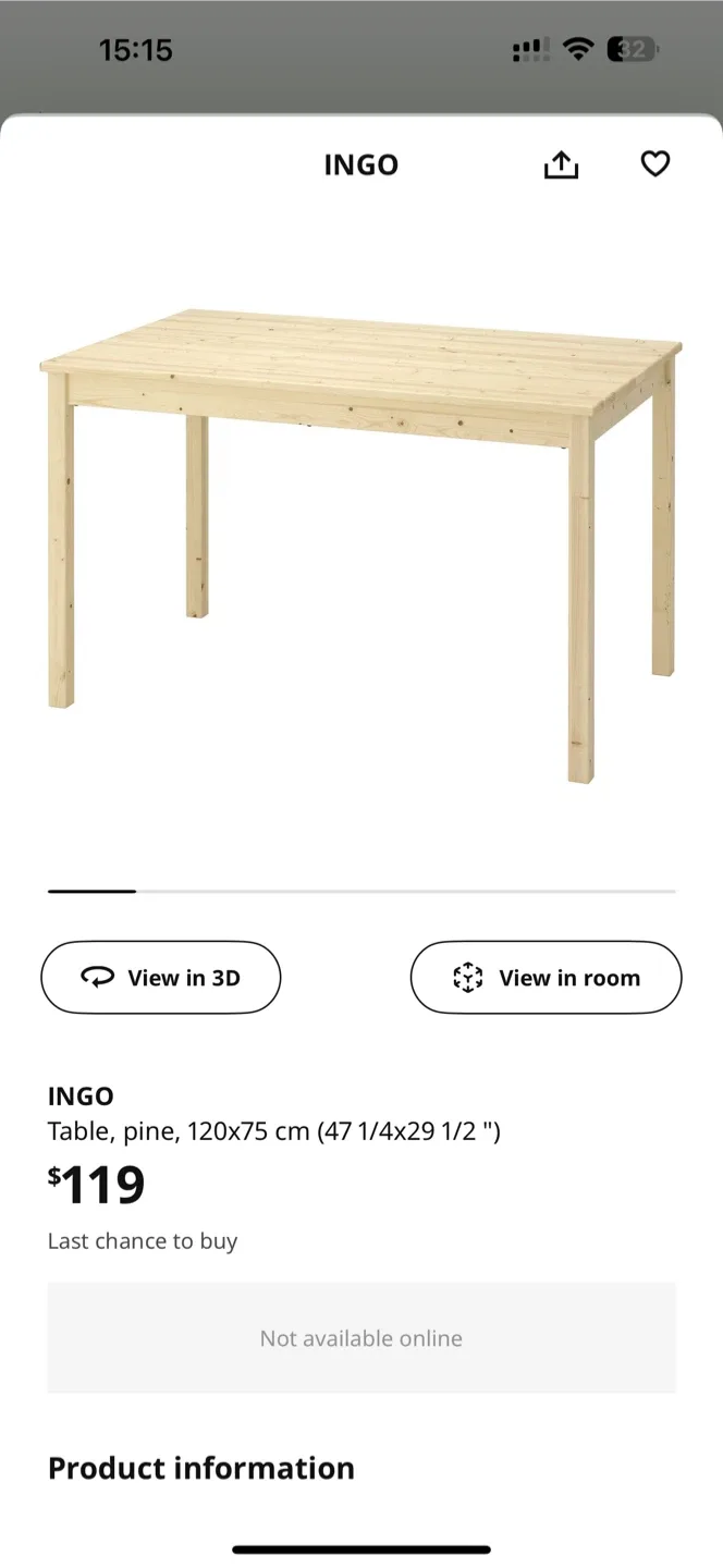 IKEA Solid Pine Dining Table image indicator(7)