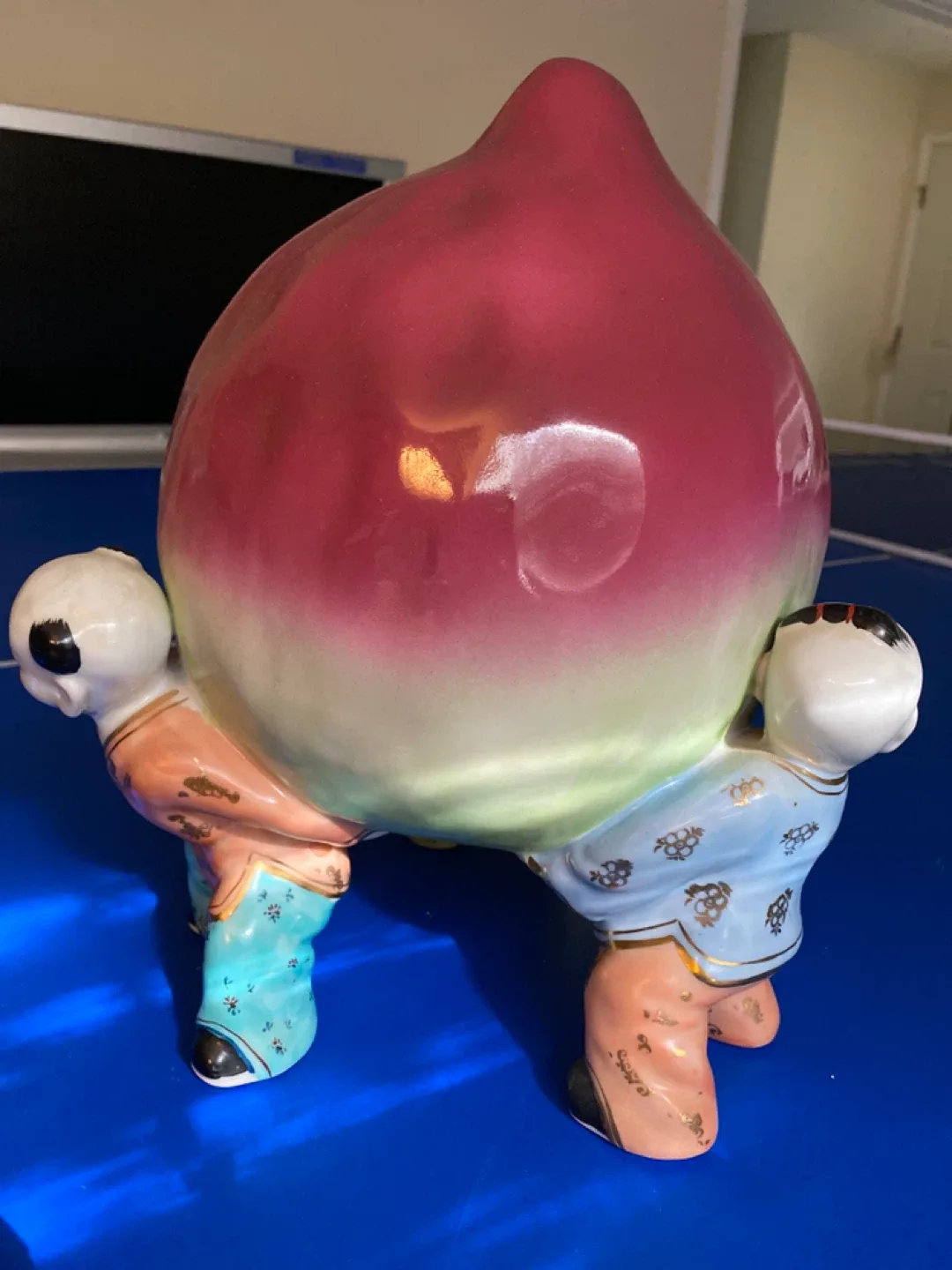 Vintage Chinese Peach Figurine with Boys image indicator(2)