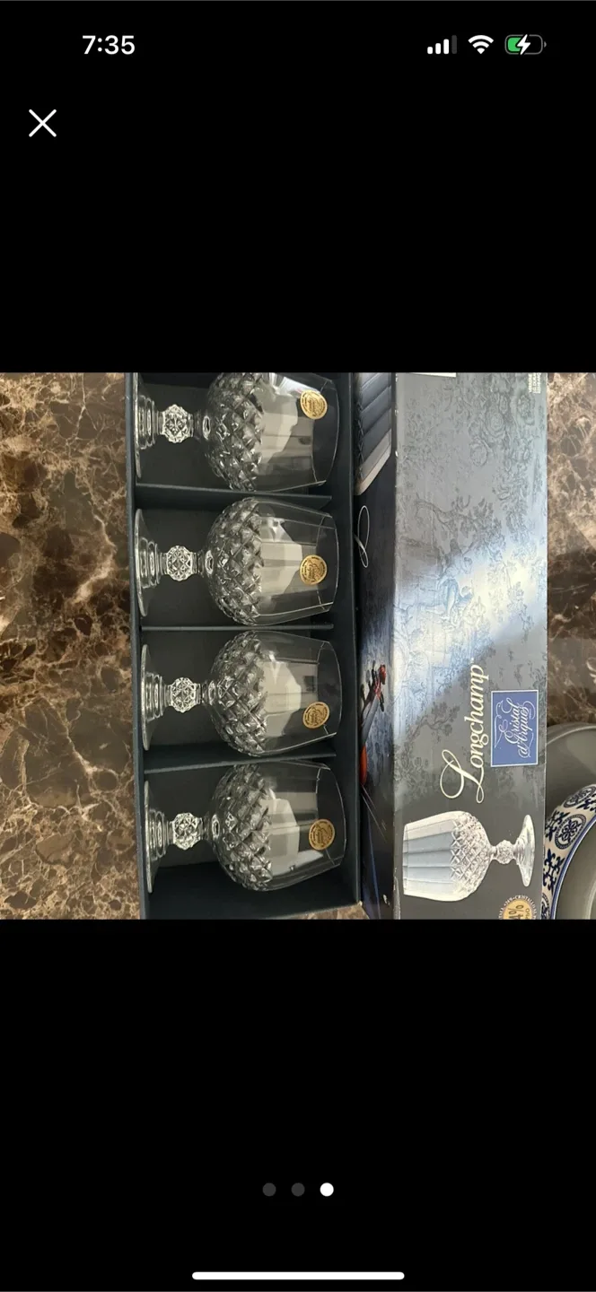 Longchamp Cristal d'Arques Wine & Whiskey Stemware Set of 4 image indicator(5)