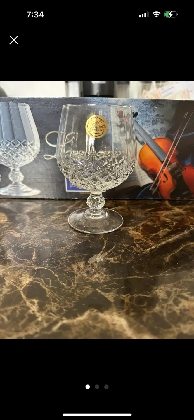 Longchamp Cristal d'Arques Wine & Whiskey Stemware Set of 4 image indicator(6)