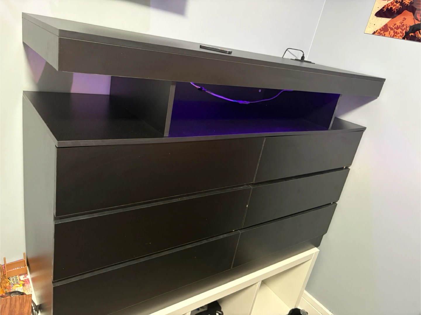 BEWISHOME Black 6-Drawer Dresser with Charging Station - photo 5