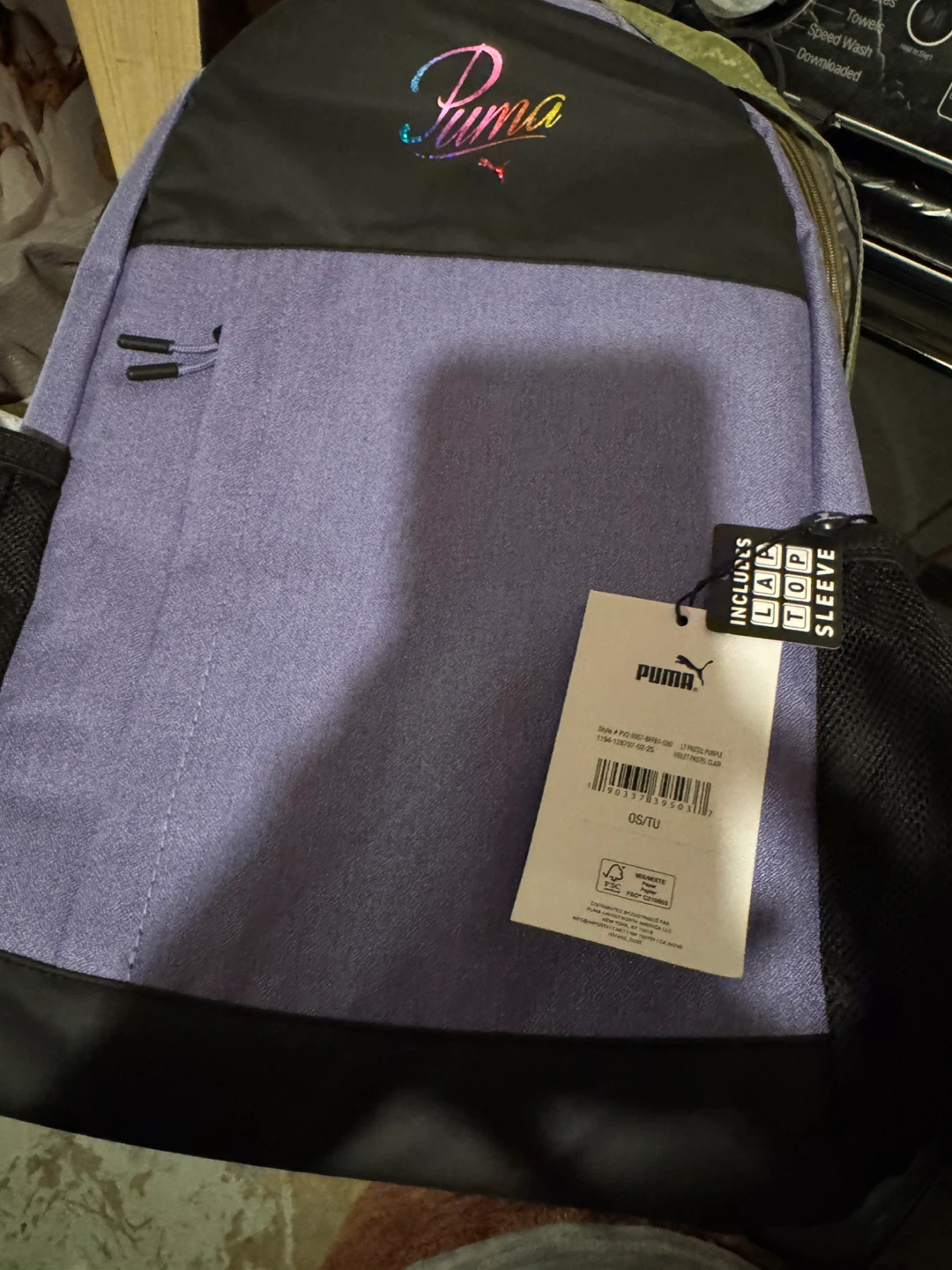 Puma Lavender Backpack with Laptop Sleeve