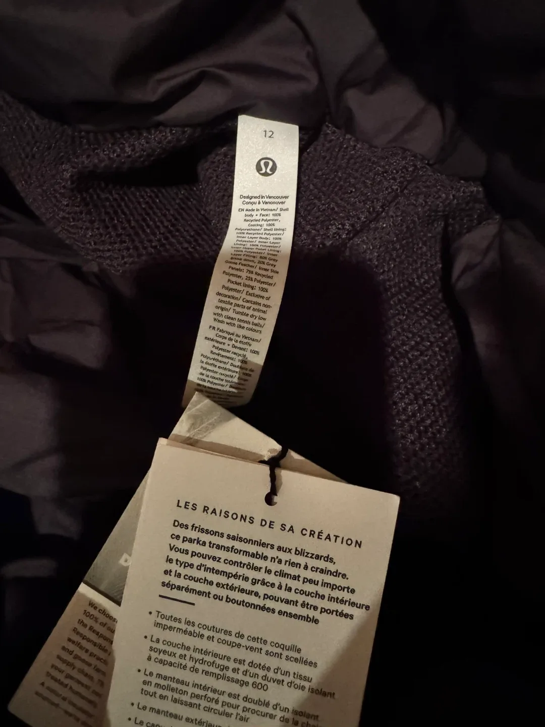 Lululemon Snow Warrior 600-Down-Fill 3-in-1 Parka - Size 12 image indicator(3)