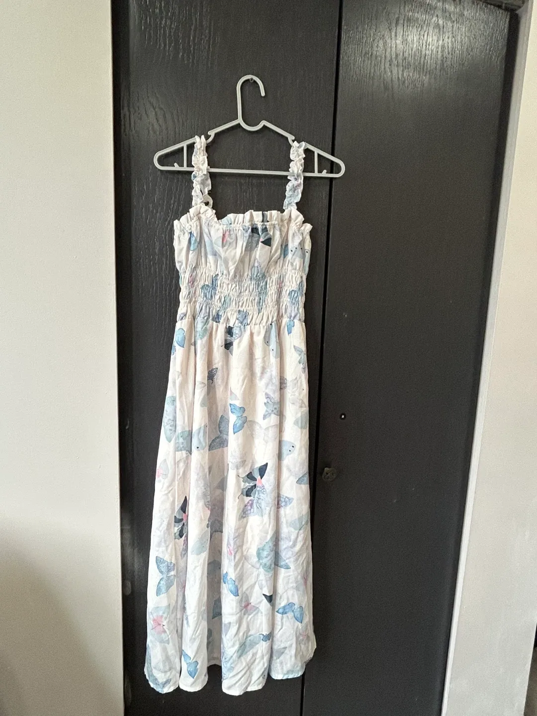 Butterfly Print Smocked Dress image indicator(3)