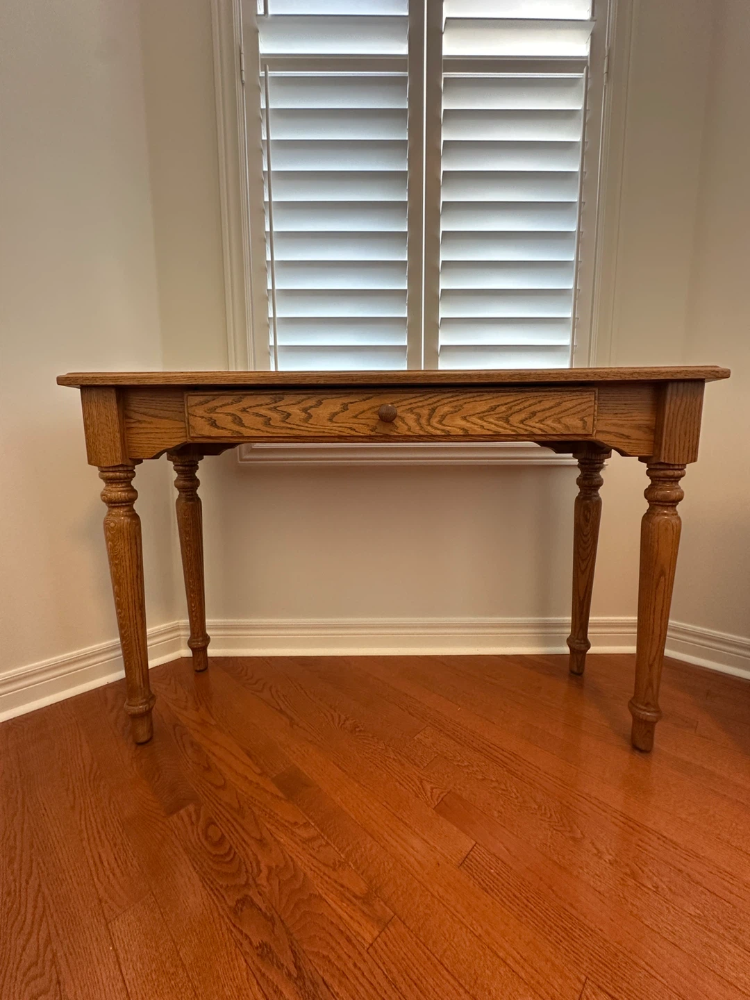 Oak Wood Console Table with Drawer