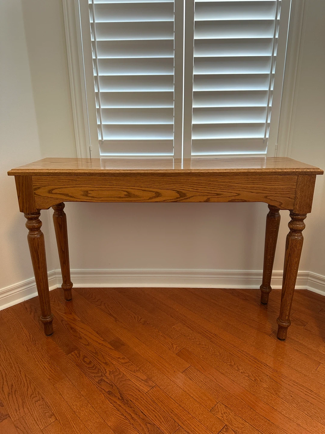 Oak Wood Console Table with Drawer - photo 2