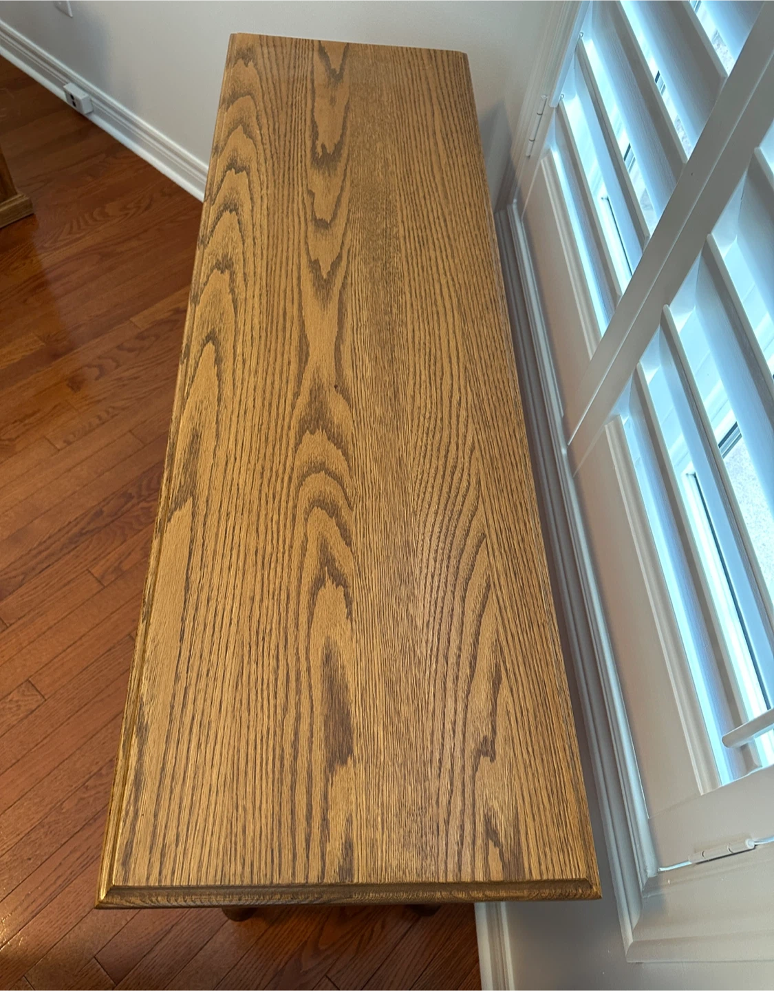 Oak Wood Console Table with Drawer - photo 4