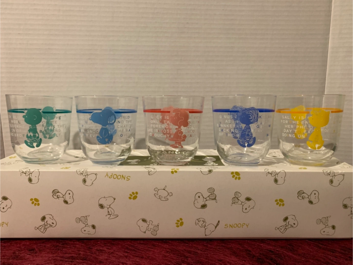 Peanuts Silhouette Free Cup Glass Set - New in Box! - photo 3