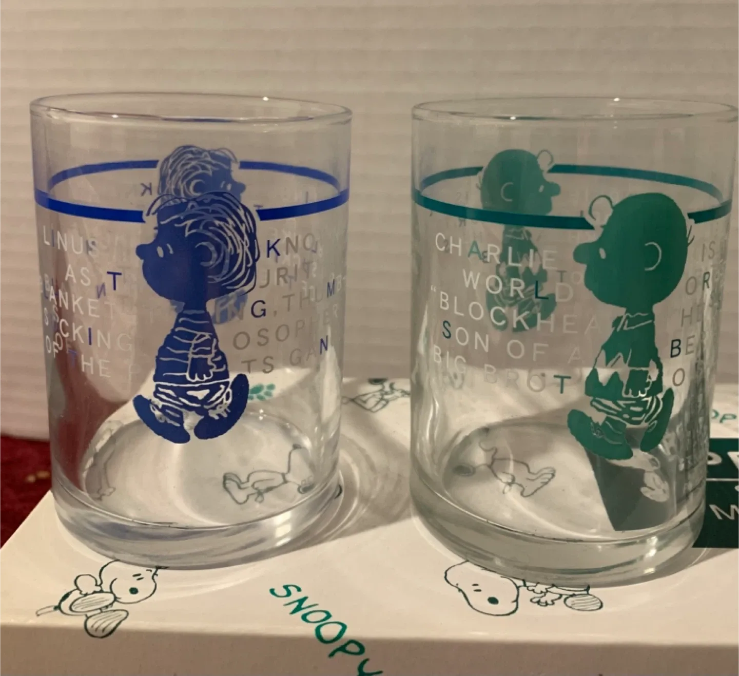 Peanuts Silhouette Free Cup Glass Set - New in Box! image indicator(8)