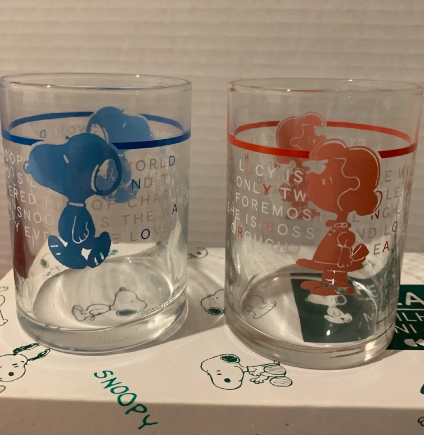 Peanuts Silhouette Free Cup Glass Set - New in Box! image indicator(10)