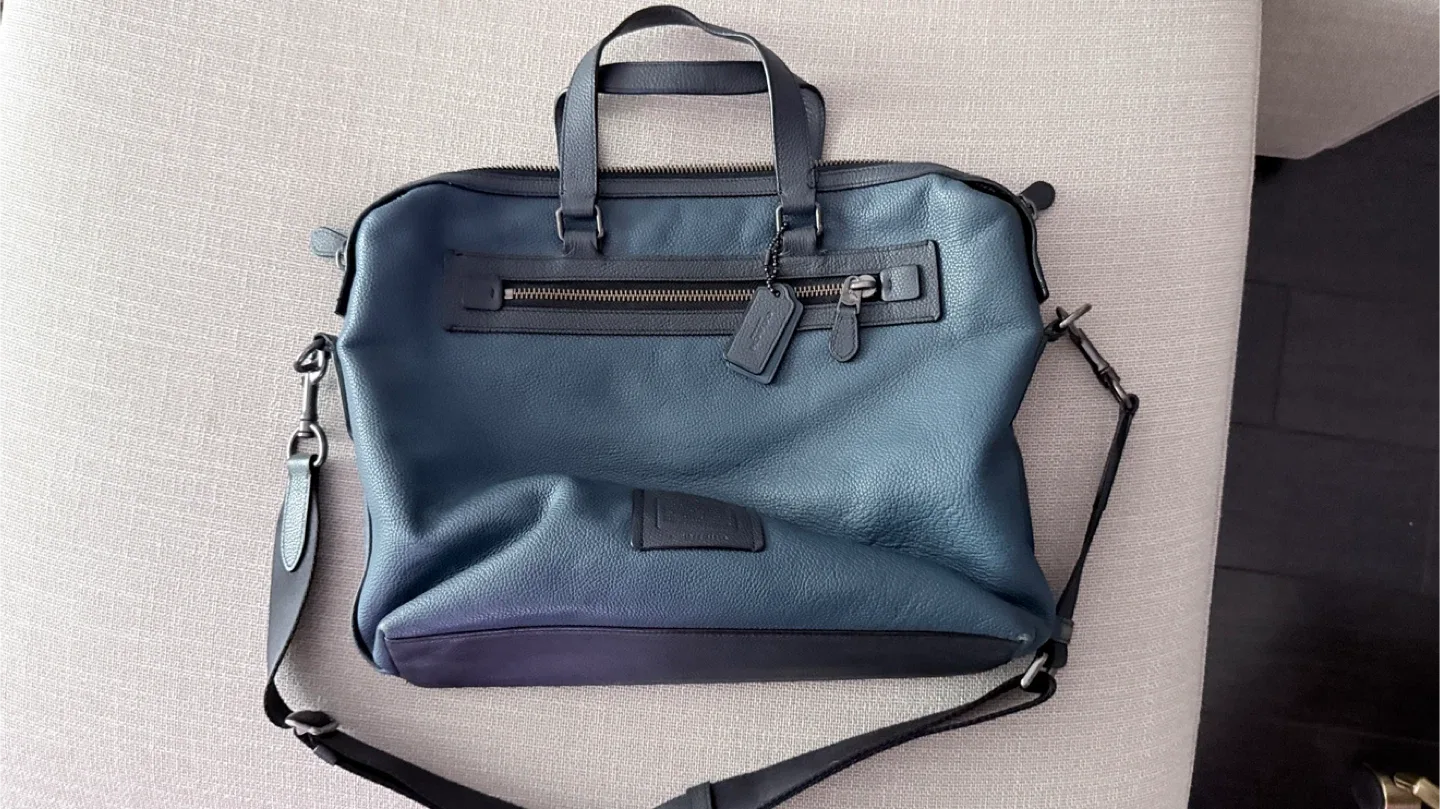 Coach Blue Leather Briefcase thumbnail