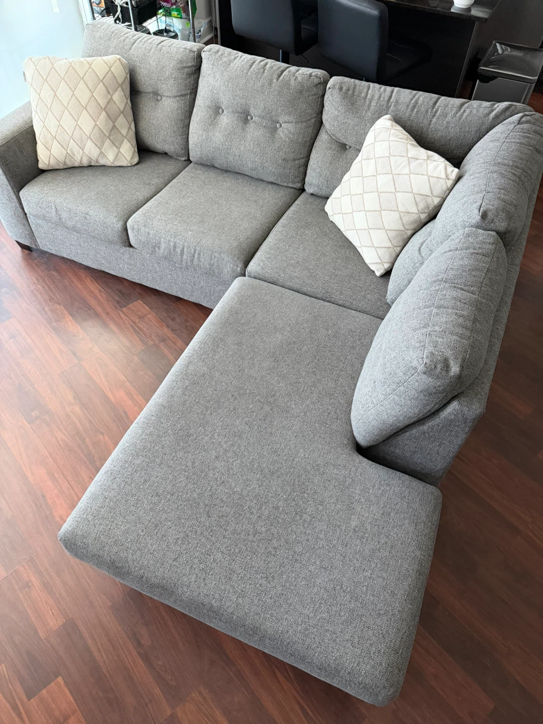 Grey Sectional Sofa with Chaise