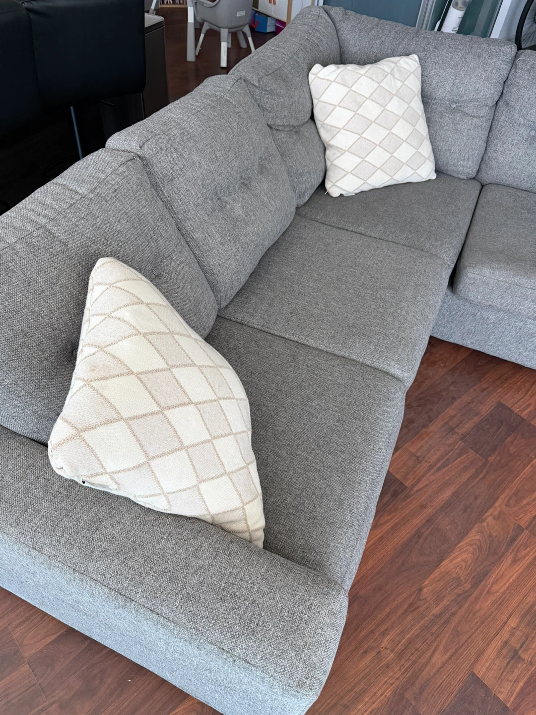Grey Sectional Sofa with Chaise - photo 2