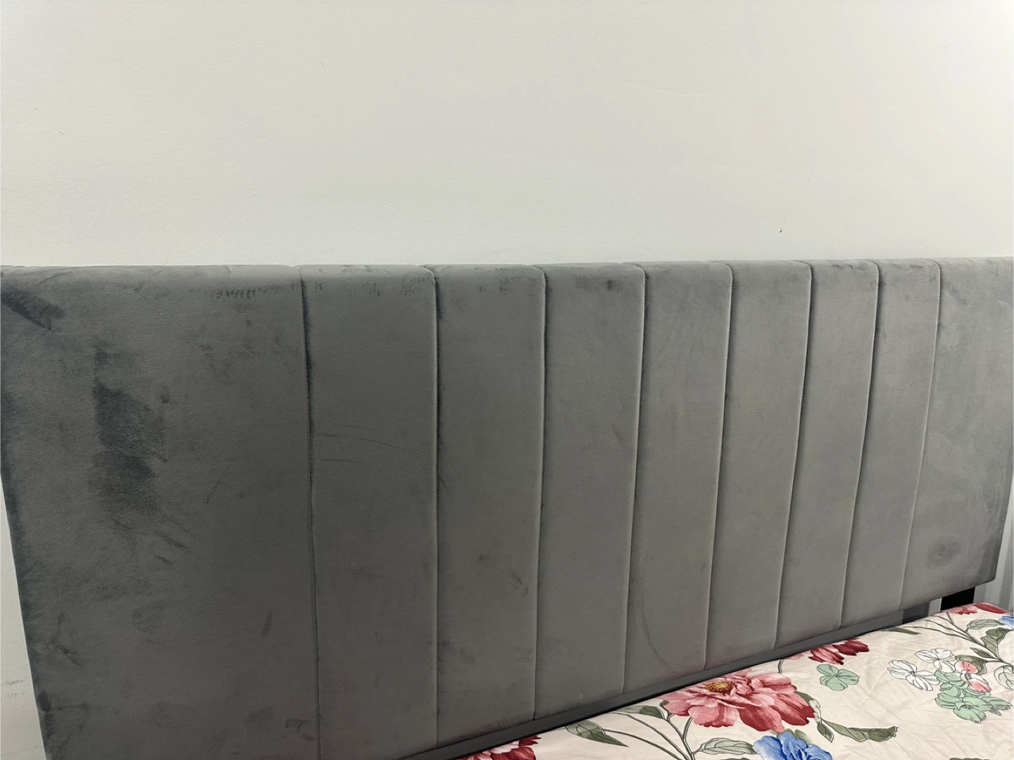 Grey Velvet Bed Frame