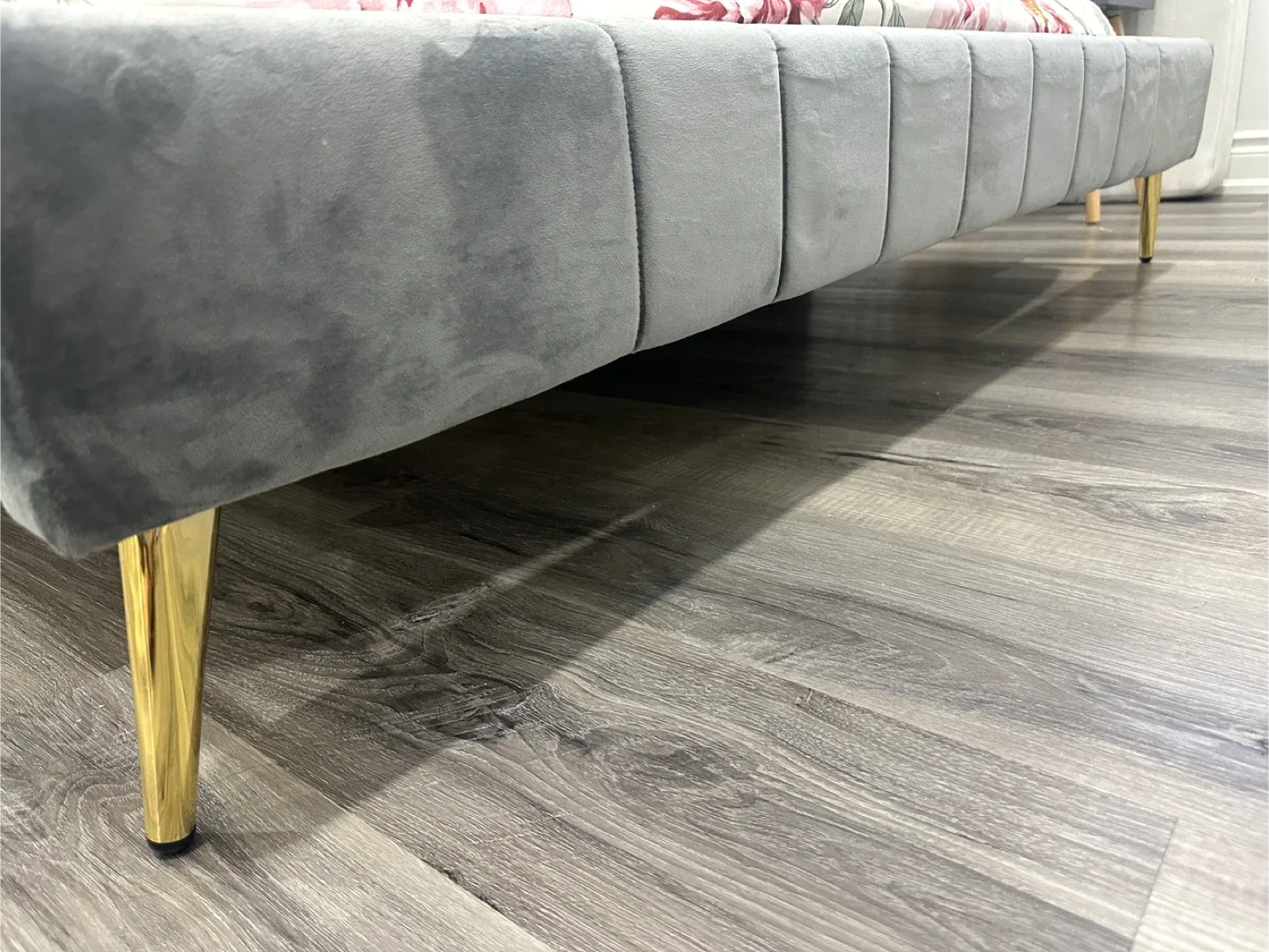 Grey Velvet Bed Frame image indicator(2)