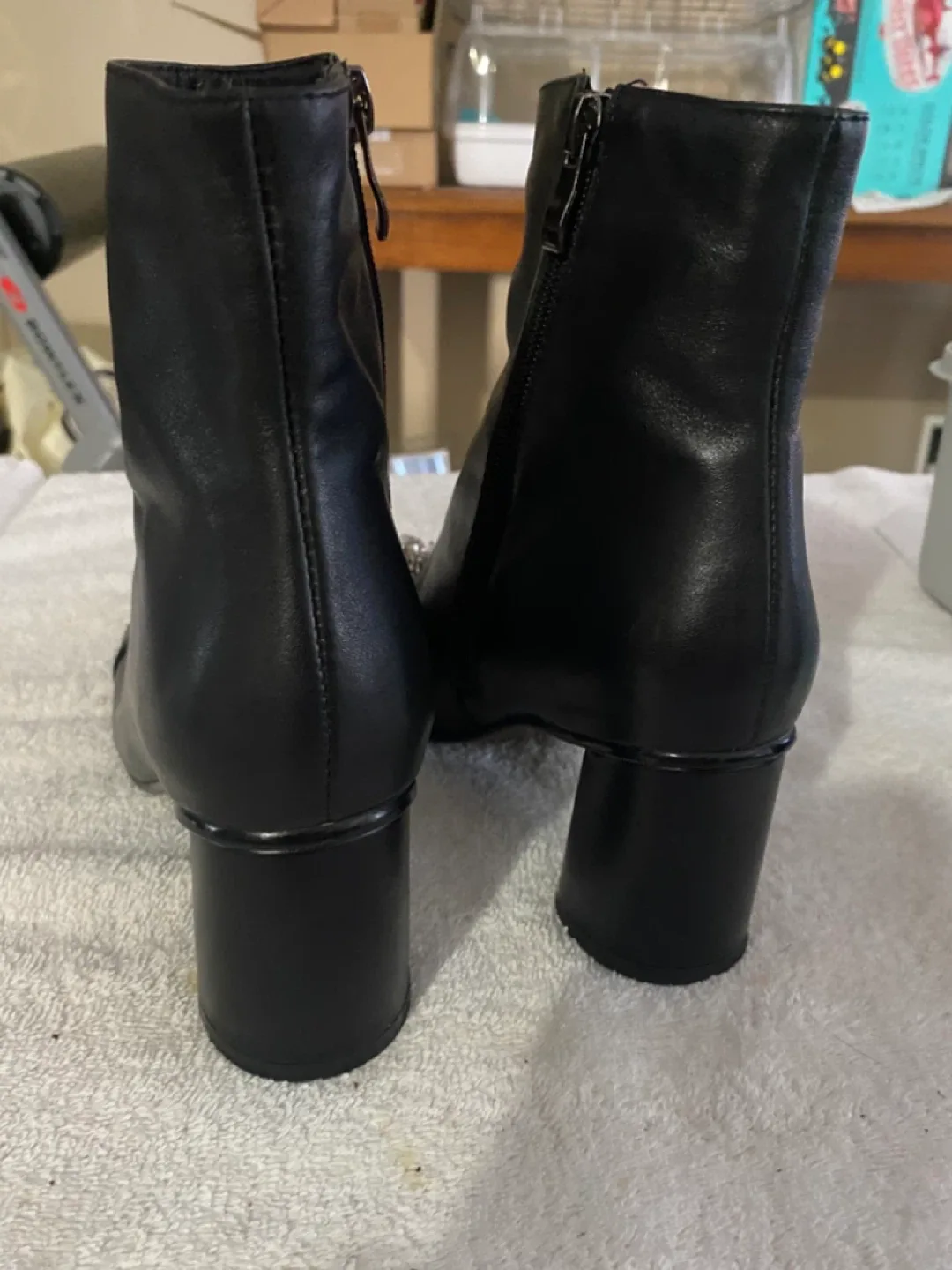 Black Leather Ankle Boots - Size 5.5 image indicator(2)