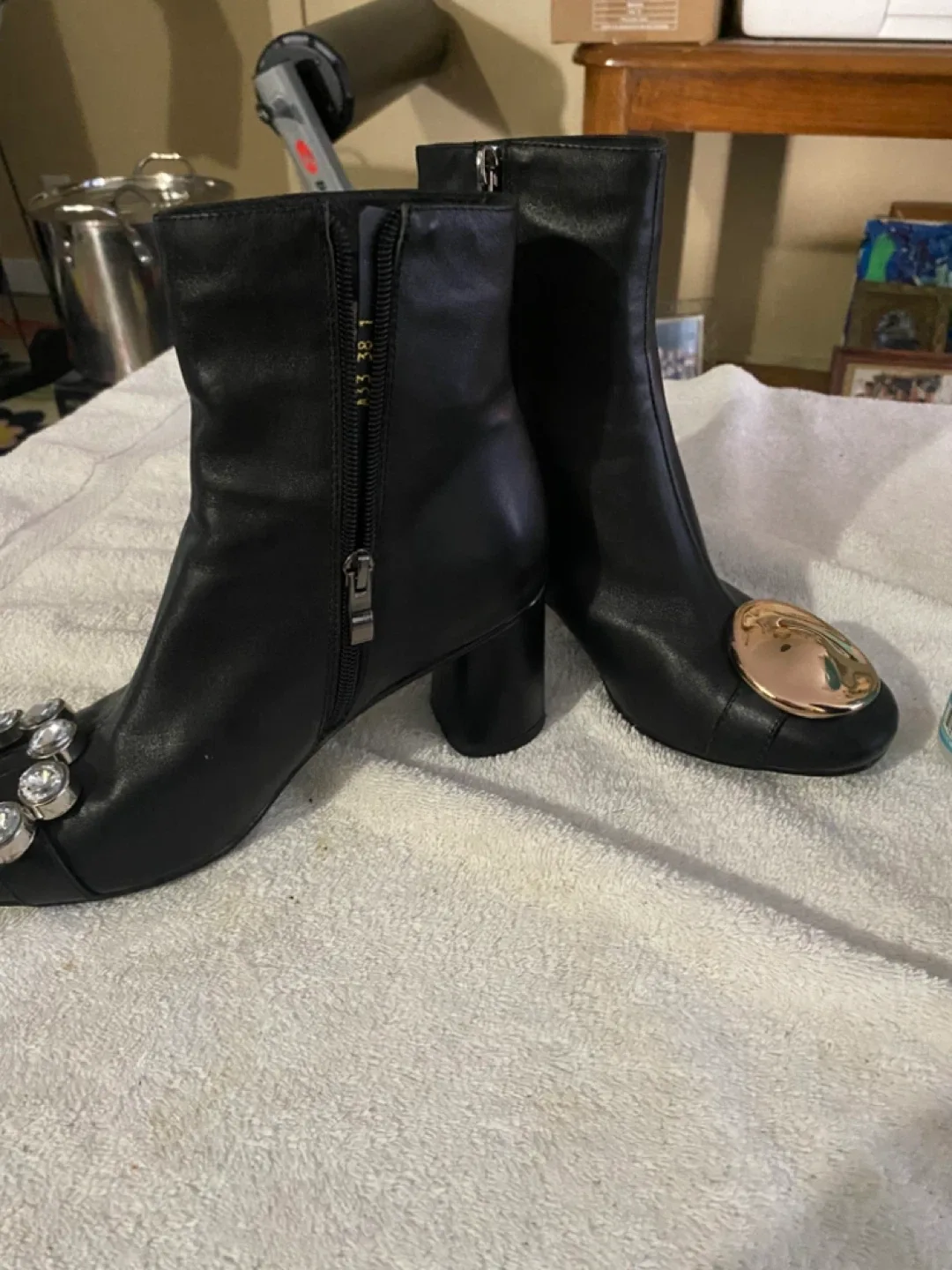 Black Leather Ankle Boots - Size 5.5 image indicator(7)