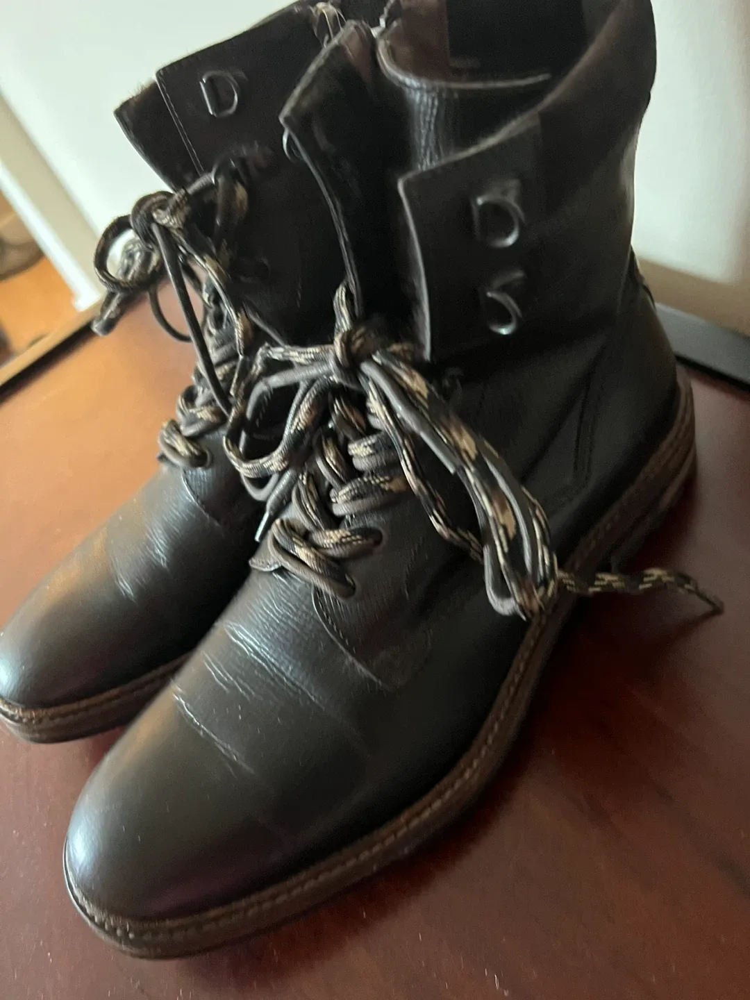 BOSS Brown Leather Lace-Up Boots image indicator(2)