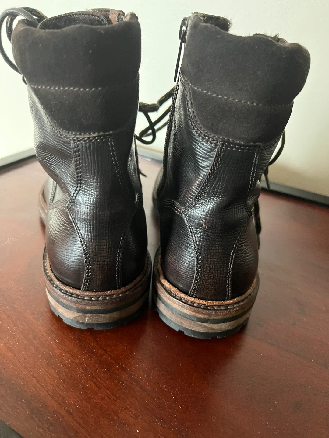 BOSS Brown Leather Lace-Up Boots image indicator(5)