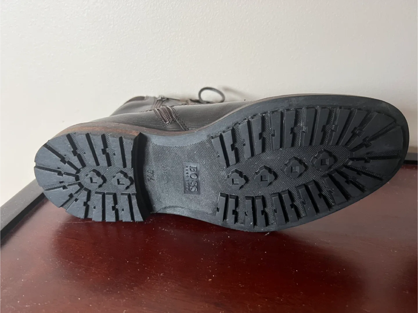 BOSS Brown Leather Lace-Up Boots image indicator(7)