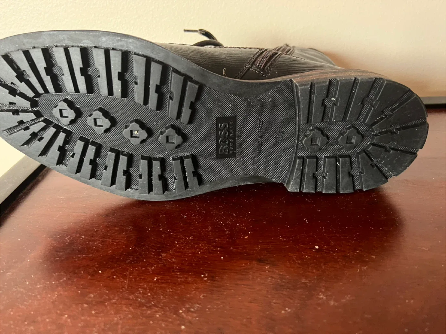 BOSS Brown Leather Lace-Up Boots image indicator(8)