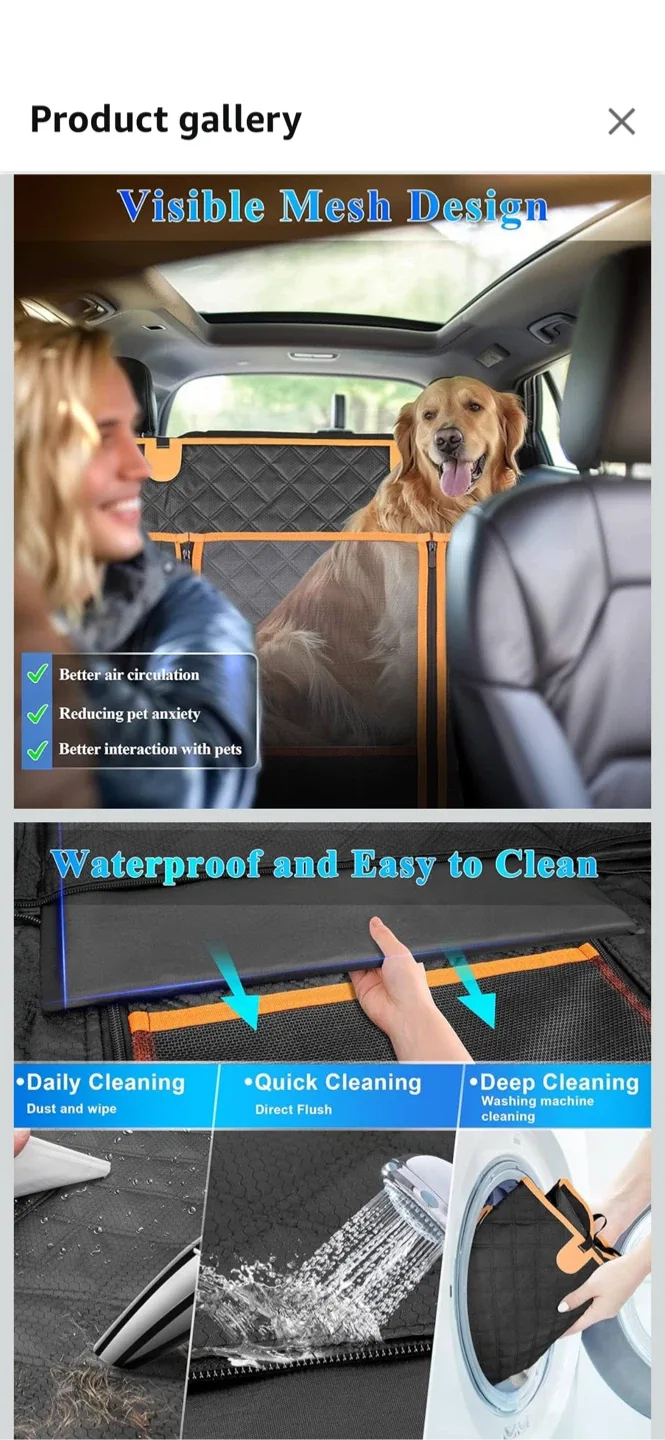 Dog Car Seat Cover for Back Seat - 131"x62" image indicator(4)