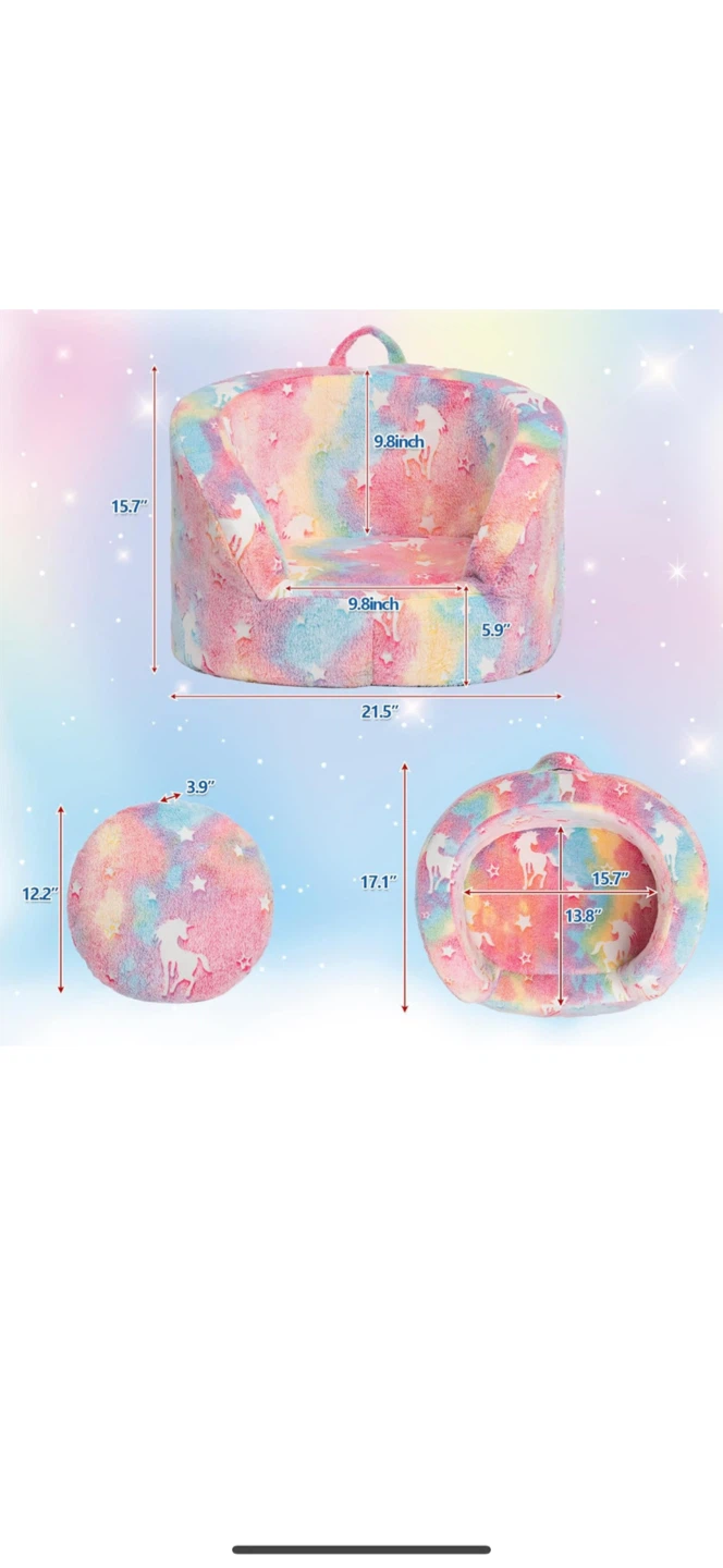 Unicorn Kids Armchair with Pillow - photo 3