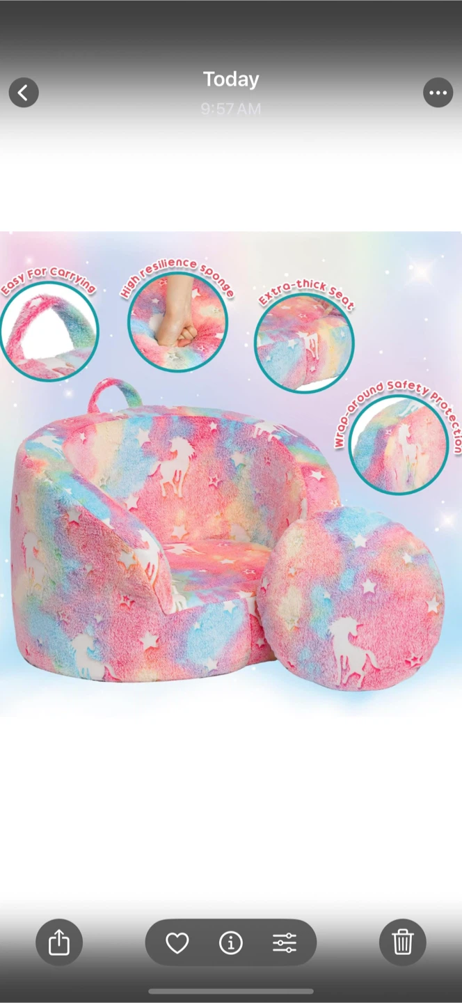 Unicorn Kids Armchair with Pillow - photo 4