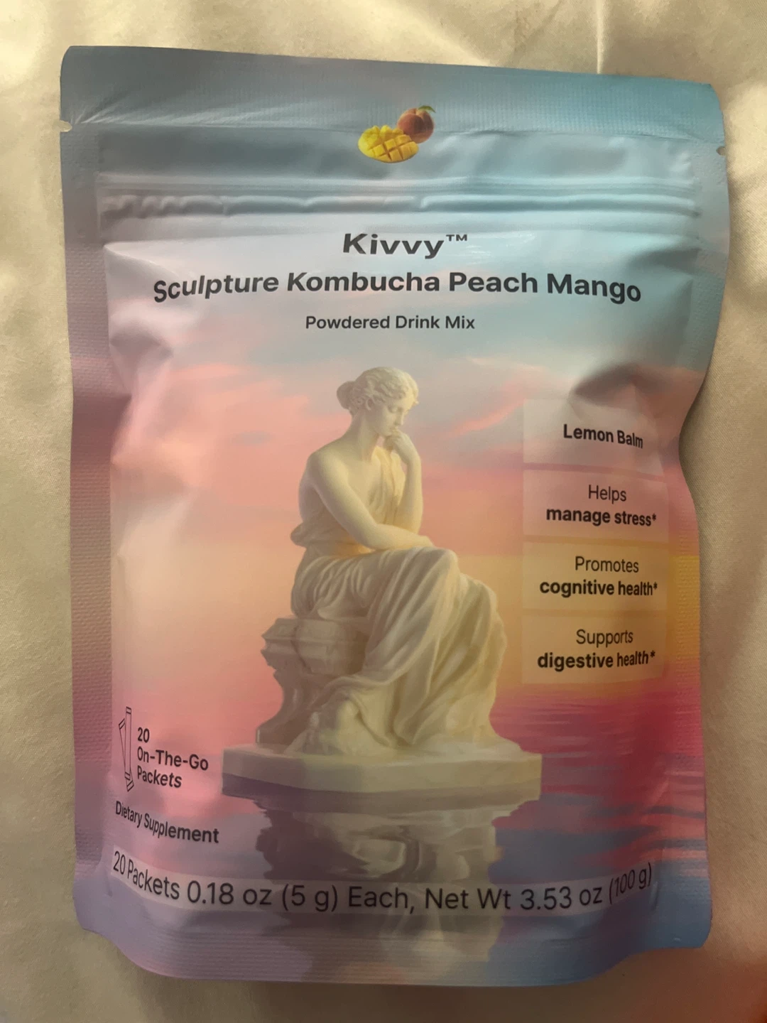 Kivvy Sculpture Kombucha Peach Mango Drink Mix