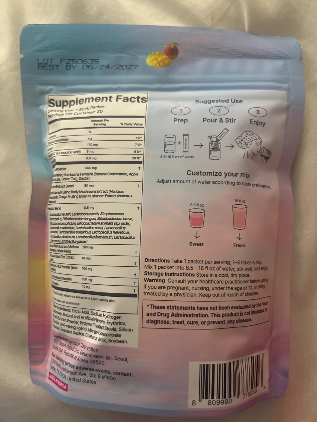 Kivvy Sculpture Kombucha Peach Mango Drink Mix - photo 2