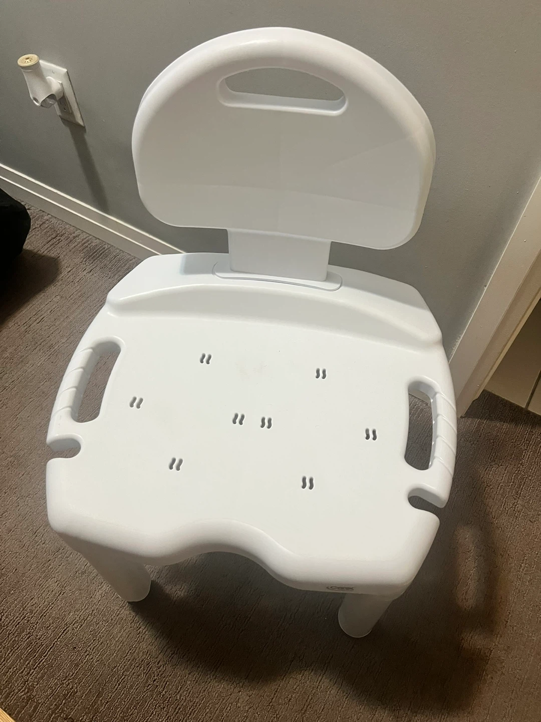 White Bath/Shower Chair with Backrest