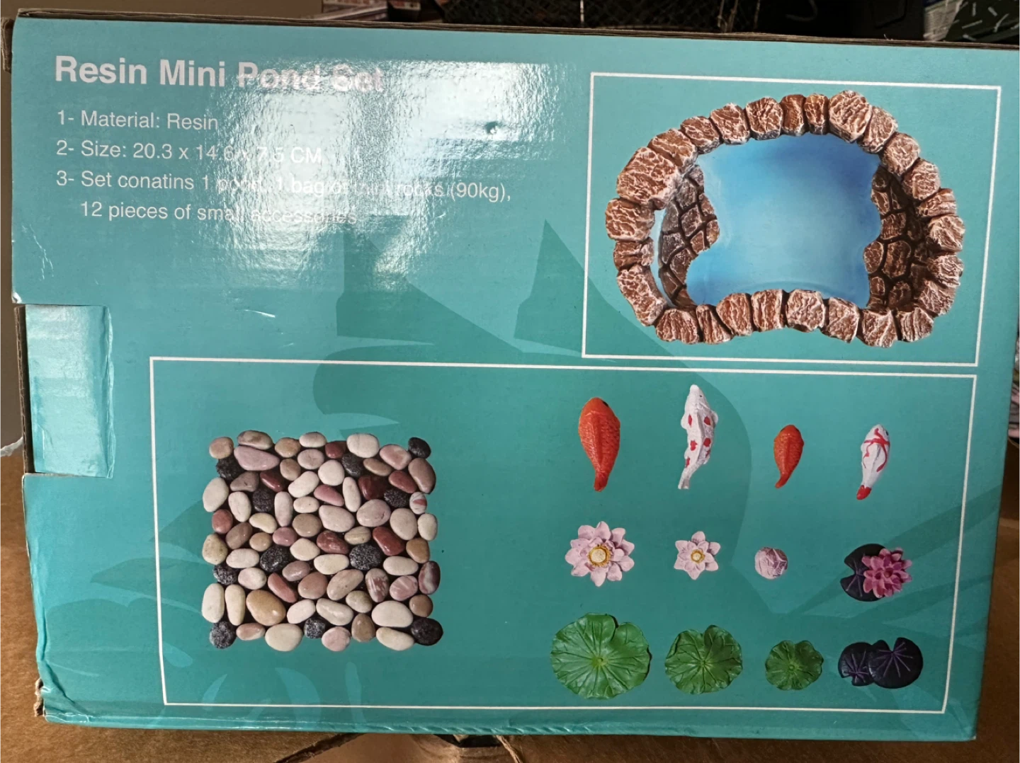 Miniature Fairy Garden Pond Kit - 14 Piece Set - photo 2