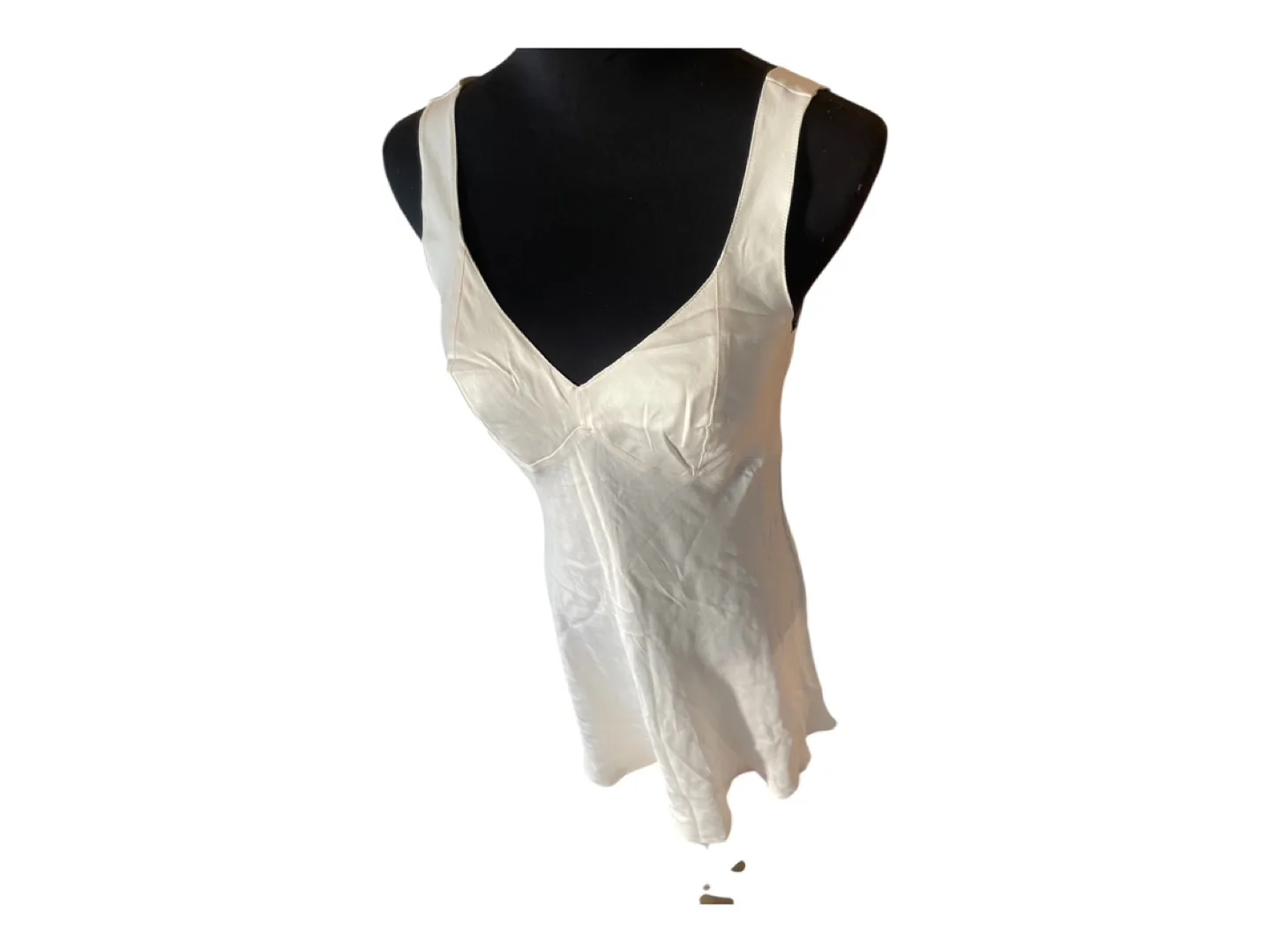 RARE Vintage 90s White Silk Mini Slip Dress image indicator(4)