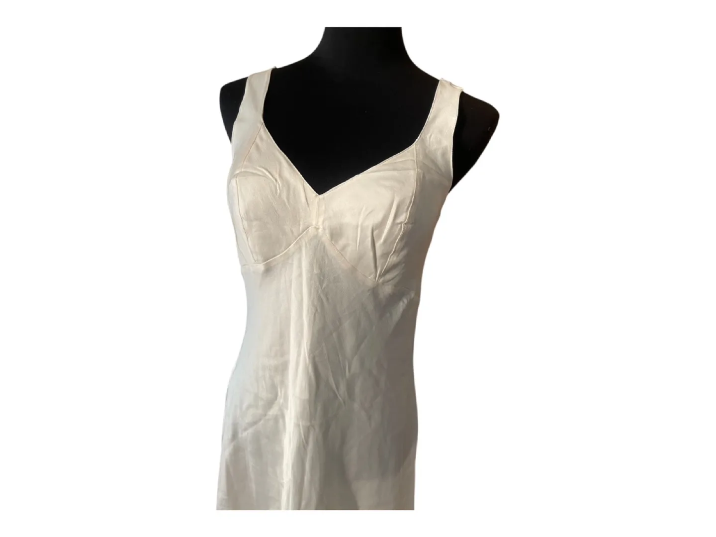 RARE Vintage 90s White Silk Mini Slip Dress image indicator(3)