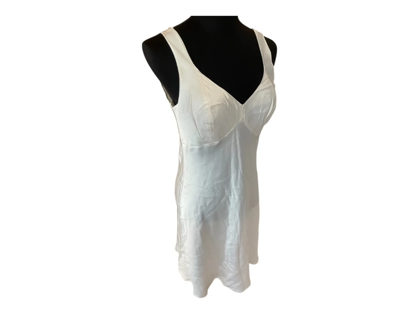 RARE Vintage 90s White Silk Mini Slip Dress image indicator(2)
