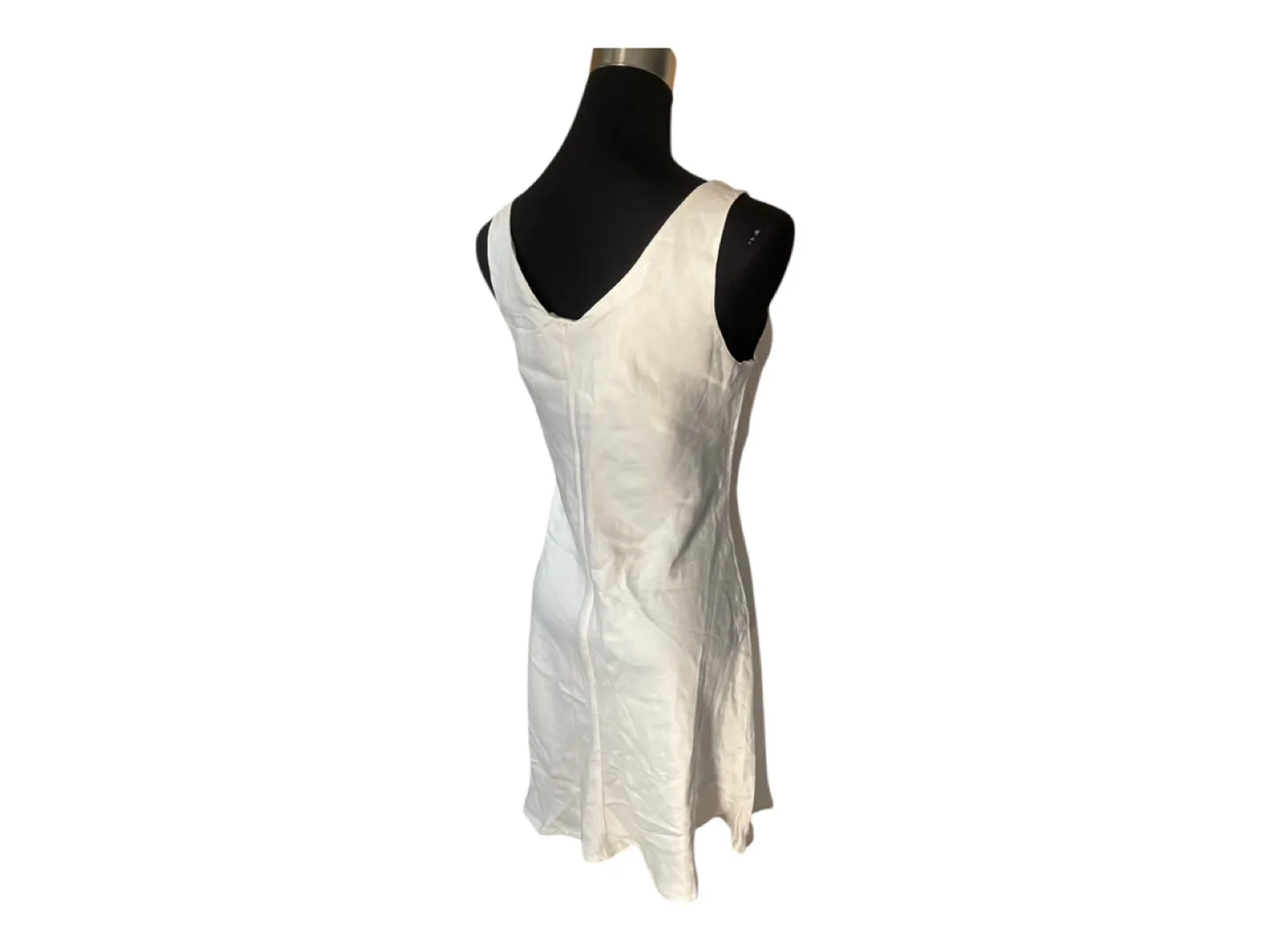 RARE Vintage 90s White Silk Mini Slip Dress image indicator(8)