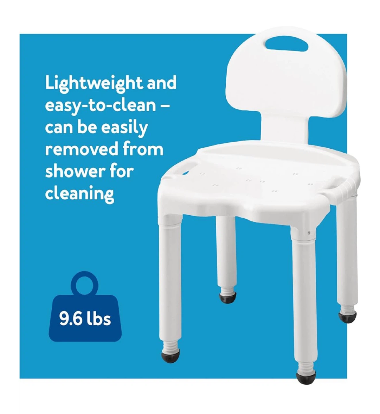 White Bath/Shower Chair with Backrest - photo 4