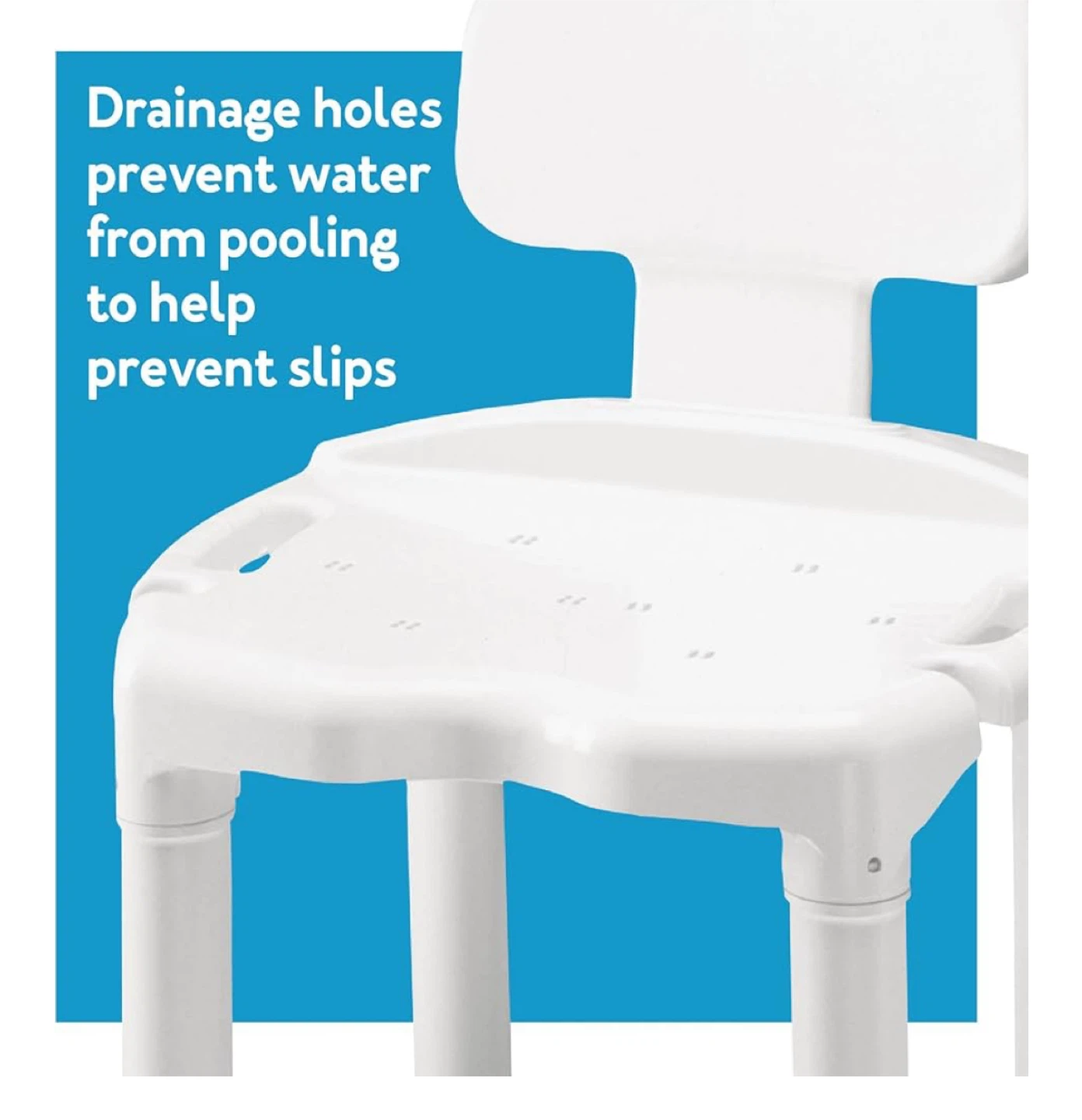 White Bath/Shower Chair with Backrest - photo 3