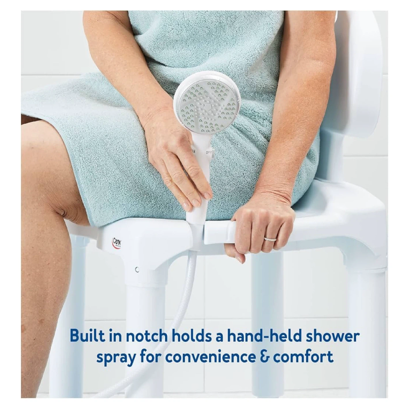 White Bath/Shower Chair with Backrest - photo 2
